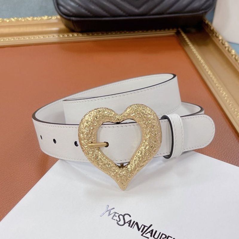 No.1 Popular Saint Laurent Heart Buckle Leather Belt 30mm Replica San81540
