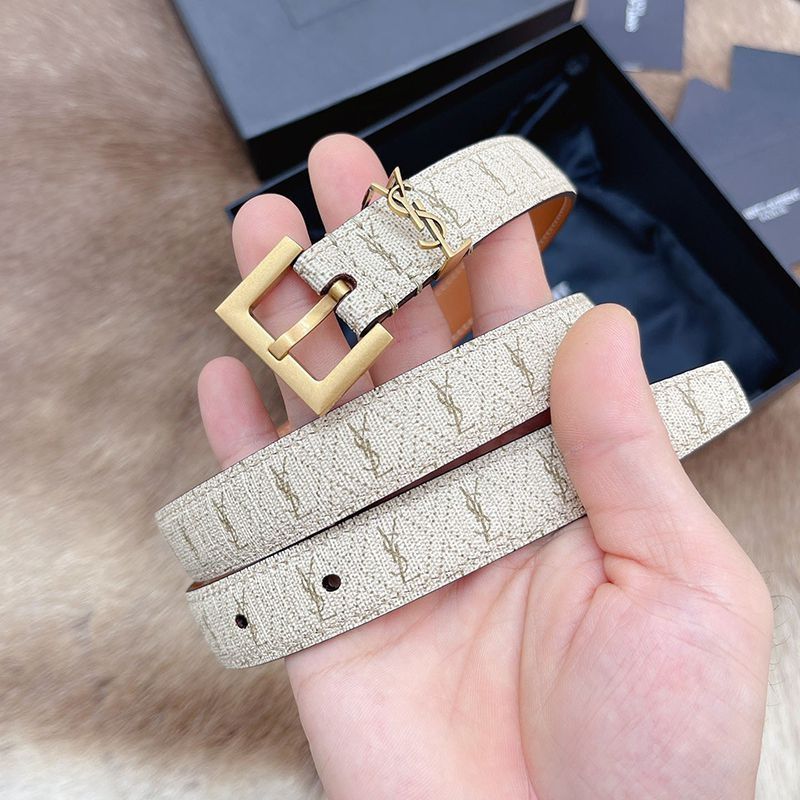 New for Spring Saint Laurent Monogram Fake Narrow Belt 20mm Say47364