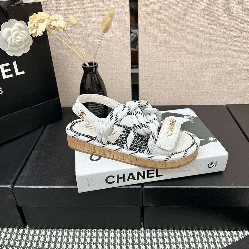 Competition Chanel Replica Calfskin Sandals White SHR56079