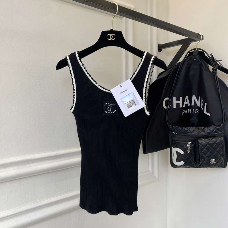Chanel Icon Tank Top Replica White shz90506 Sold Out