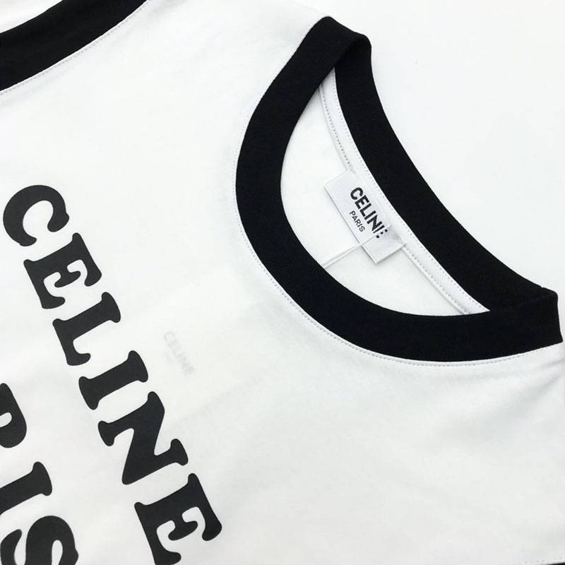 Celine Paris Boxy T-Shirt Replica Cotton Black & White Cev71778 Sold Out