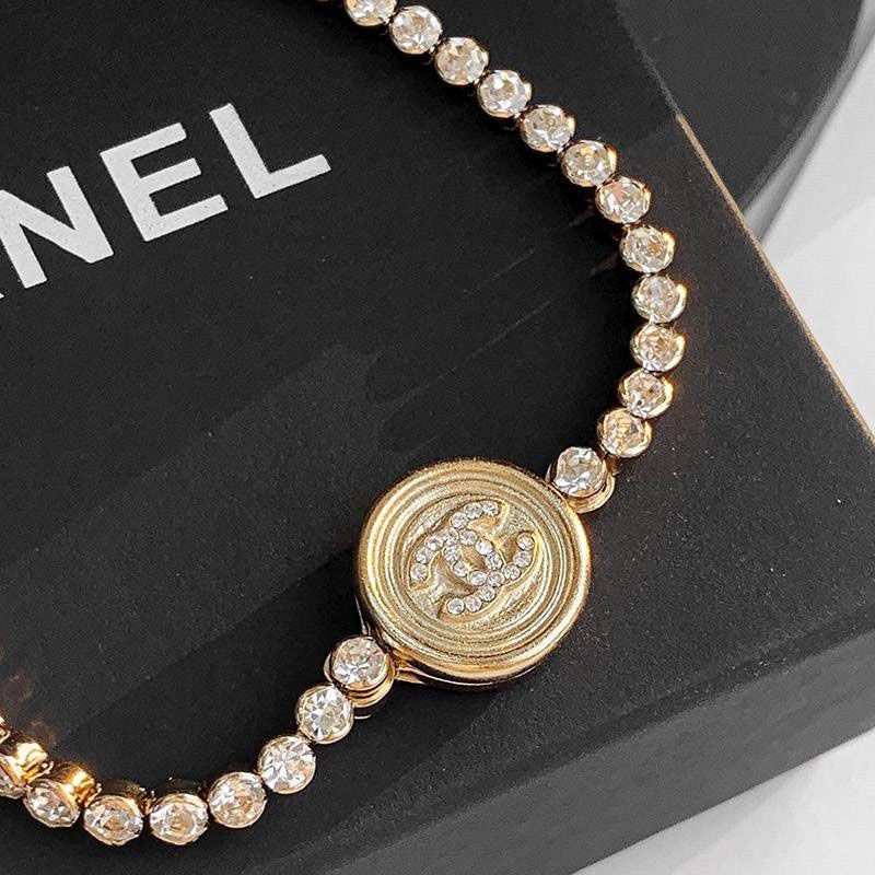 [Not available in Japan] Chanel Necklace Replica Metal & Strass SHX46361