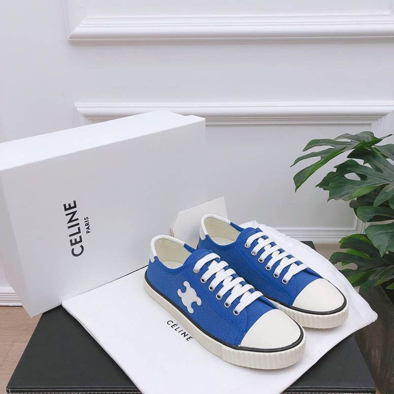New for Spring [Celine Replica] Triomphe Patch Canvas Sneakers Ceh68884