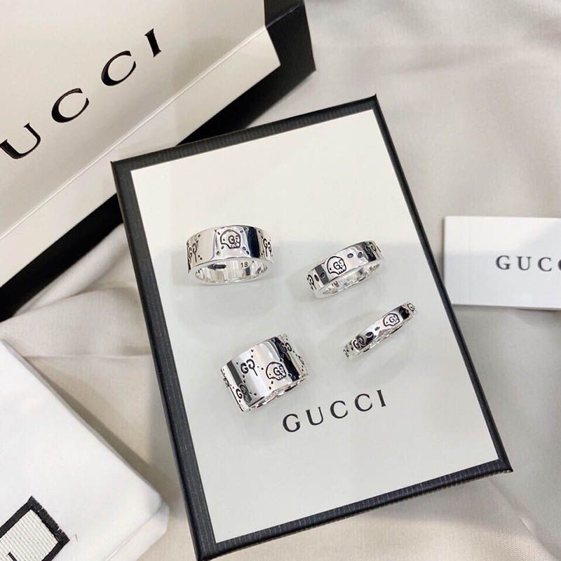 The hottest topic! Gucci silver ring with engraving replica gul84352