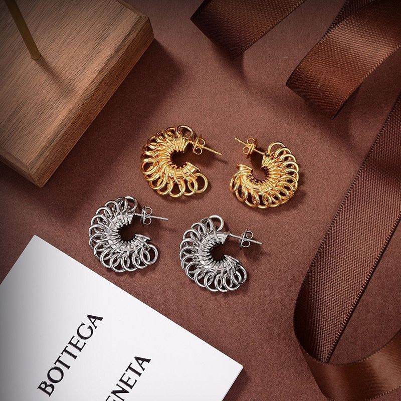 Rare Bottega Veneta replica ☆ Golden tone disc earrings, silver, 2 colors, boq98275