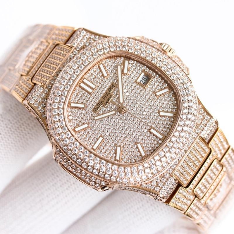 Very popular! Patek Philippe Nautilus full diamond replica paq50008