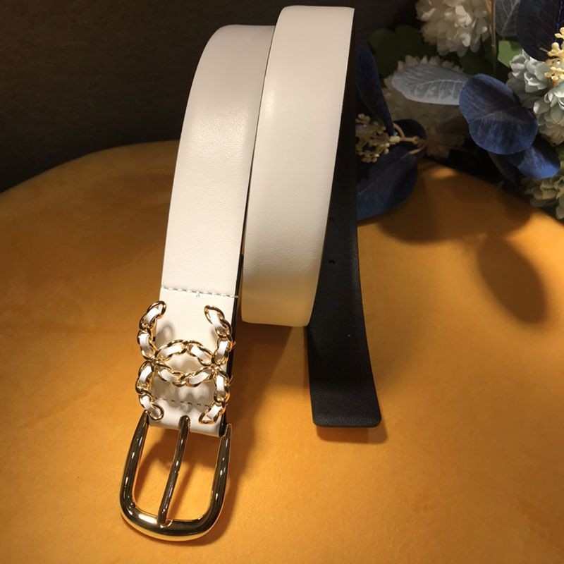 No.1 popular Chanel CC logo lambskin belt replica 30mm shy32318