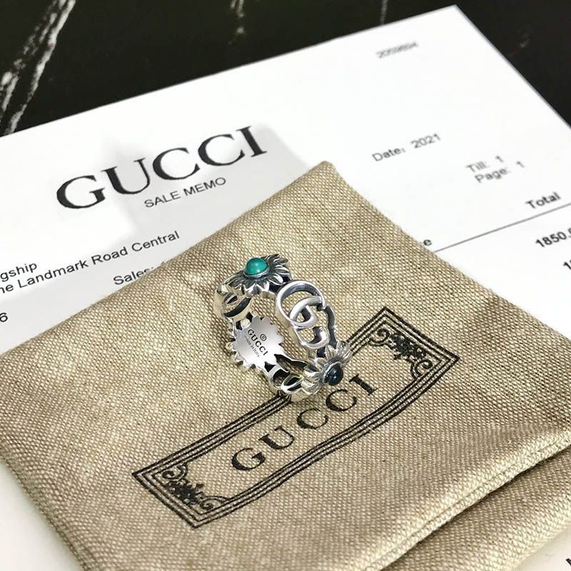 Cute Gucci Double G Flower Ring Replica #12 guk65756