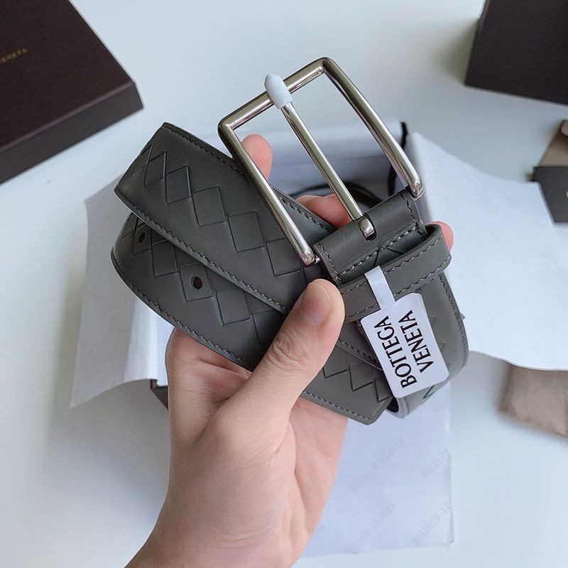 Sold out Bottega Veneta Intrecciato Leather Belt 35mm Replica bos75164