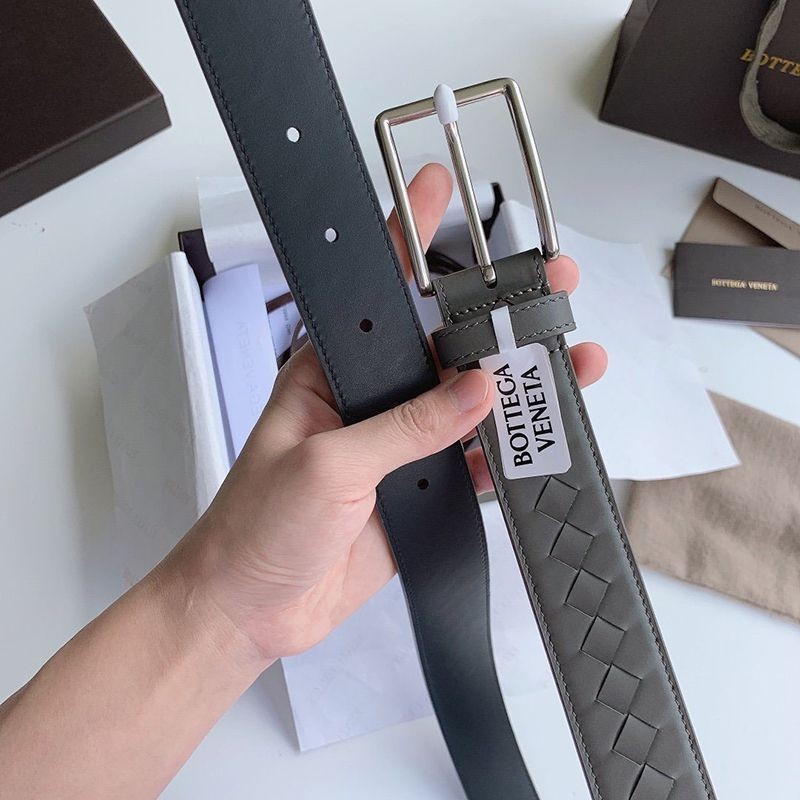Sold out Bottega Veneta Intrecciato Leather Belt 35mm Replica bos75164