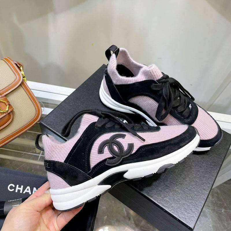 Very popular! Chanel CC logo sneakers replica pink shn25860