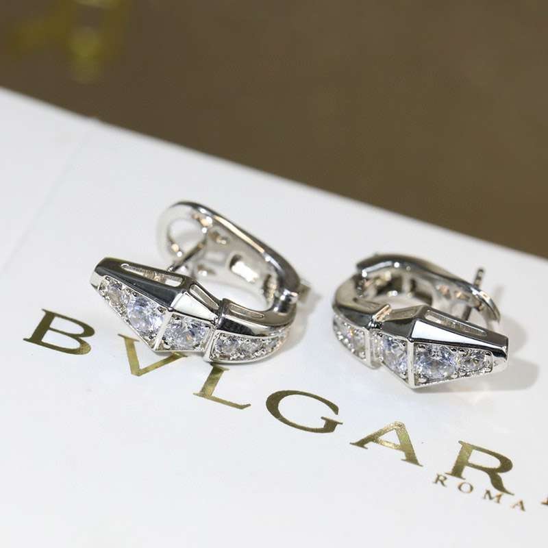 Bulgari Diamond Silver Earrings Replica Grade N [Popular Item] Bup11155