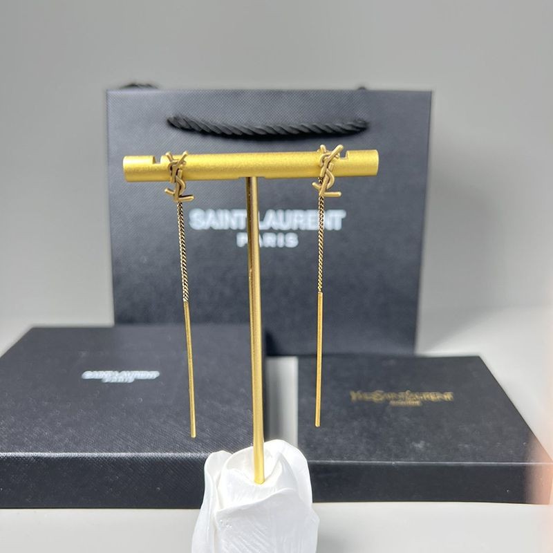 Domestic shipping Saint Laurent YSL Threader Opium logo earrings fake Saa25670