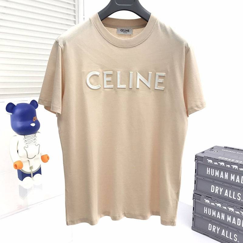 Hard to find Celine loose T-shirt replica cotton beige Cei46378