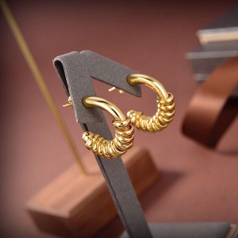 Hard to find fake Bottega Veneta ☆ Golden tone disc earrings silver bof35621