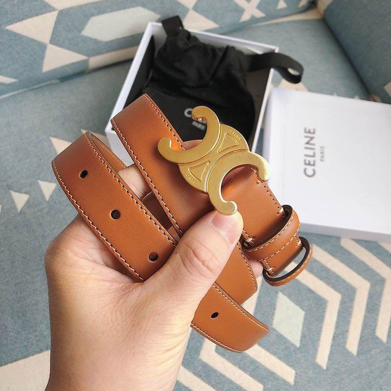 Cute [Celine] Triomphe Belt Replica Vintage Pink Cek32730