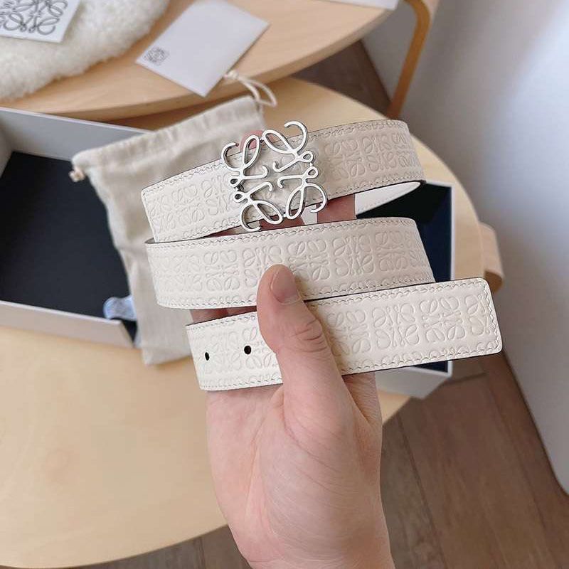 Compete for style? Loewe calf leather anagram buckle reversible belt 3.0 cm loa35254