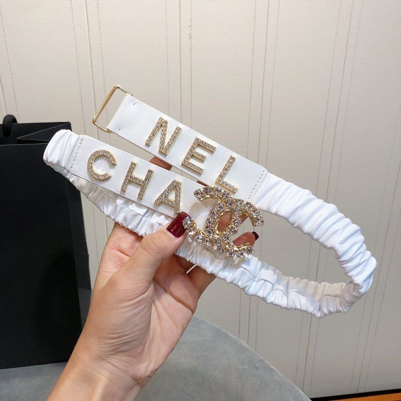 [Not available in Japan] Replica Chanel Logo Lambskin Belt 30mm shj57007