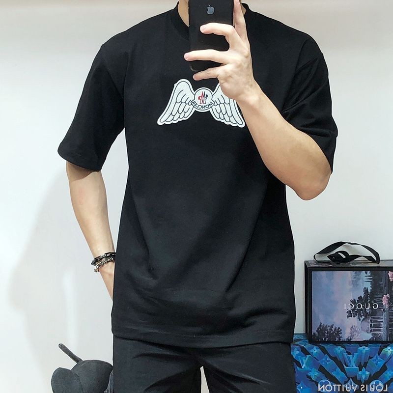 ☆Super popular☆22SS◆Moncler◆Black logo cotton T-shirt parody mog41867