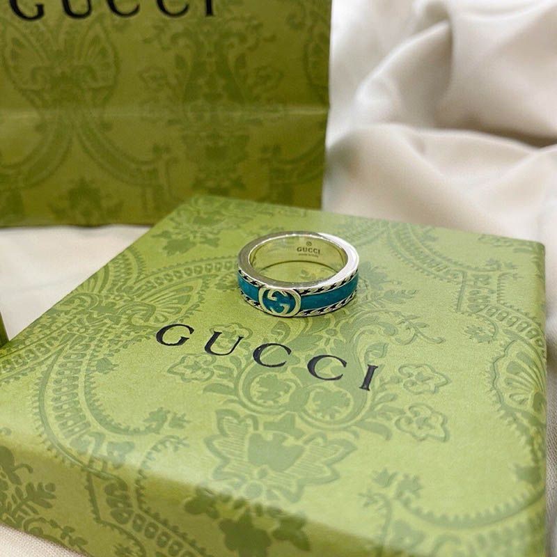 New sale Gucci Interlocking G Turquoise Ring Fake guc39947