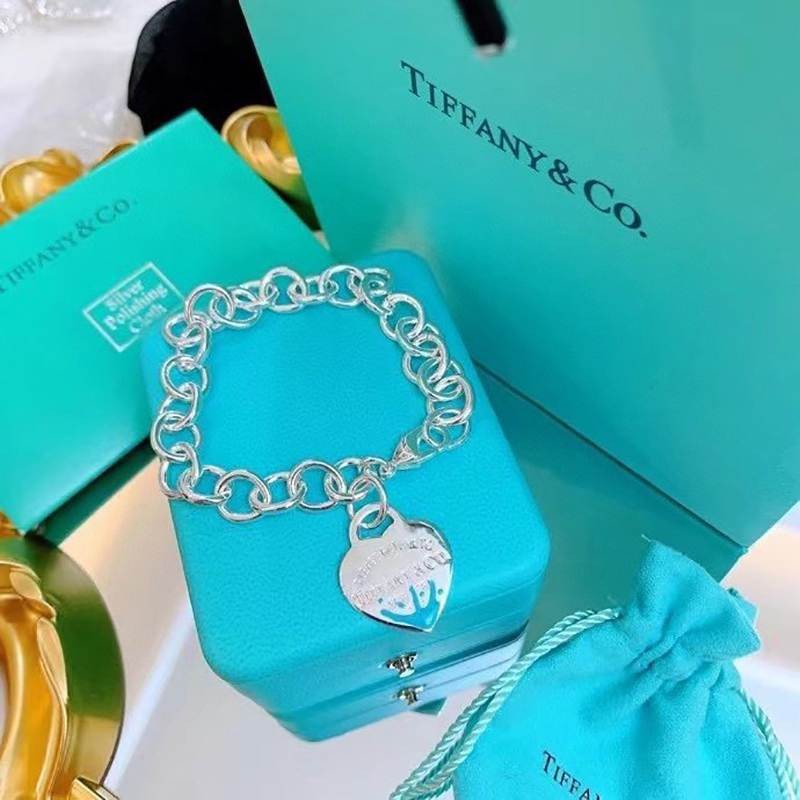 Rare color Tiffany Heart Tag Bracelet Replica Silver Tip12043