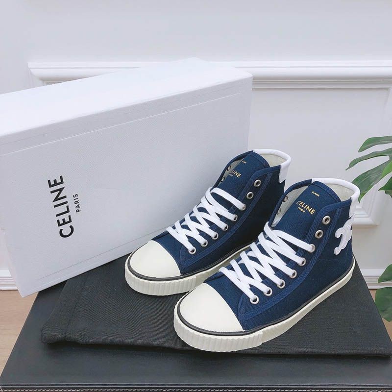 New for Spring/Summer CELINE BLANK fake lace-up mid-length sneakers Cer09081