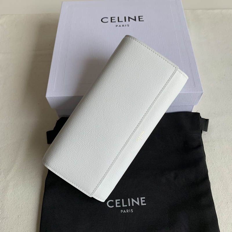 21-22AW [CELINE] Large Calfskin Flap Wallet Replica Cen14057