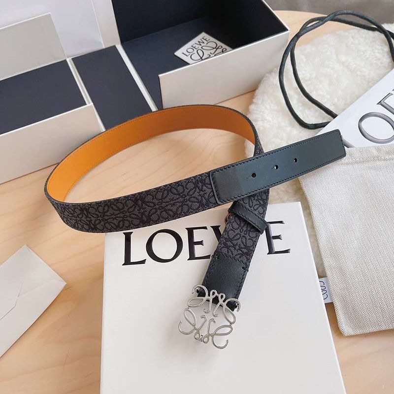 Classic and popular [Loewe] Braided Anagram Belt, fake, 4.0cm loc10719