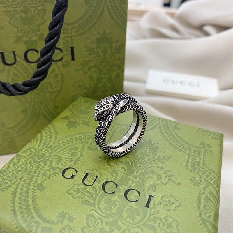 Rare Gucci Garden Silver Snake Ring Replica Guy49069