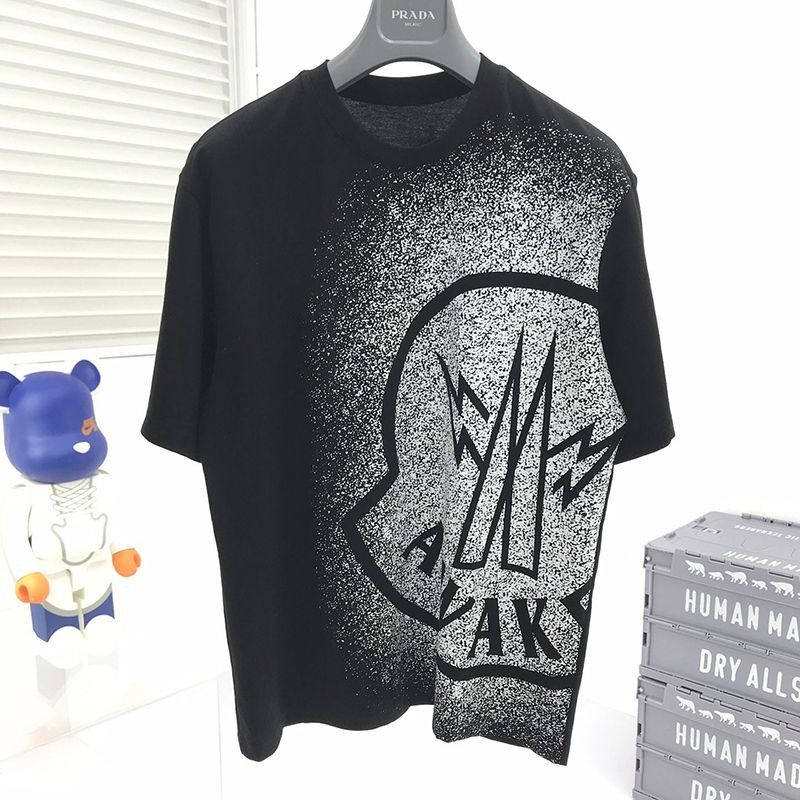 New item ◆ Moncler ◆ Black logo cotton T-shirt parody moi25790