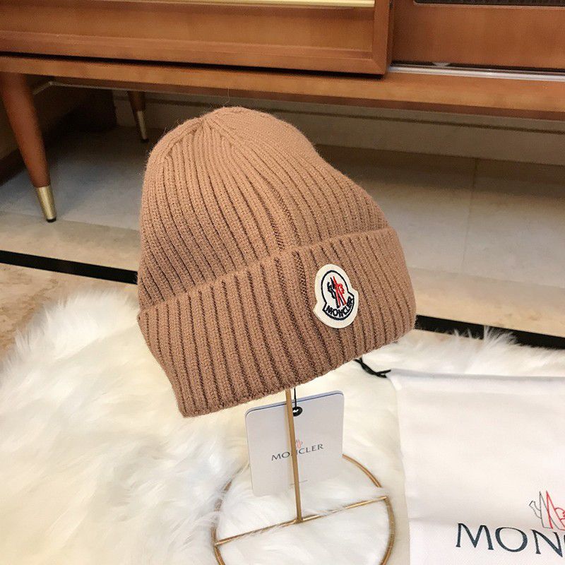 No.1 Popular Moncler Ribbed Beanie Logo Patch Knit Hat Replica mor68882
