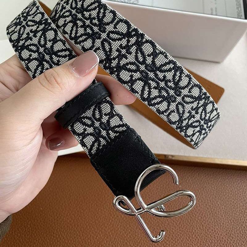 Love at first sight? New color ☆ Rare Loewe calf leather Anagram belt replica 3.2 cm loh47403