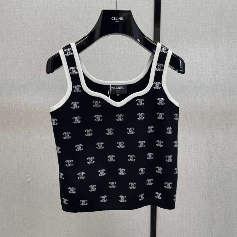 No.1 Popular Chanel Icon Logo Camisole Replica Black shz55871