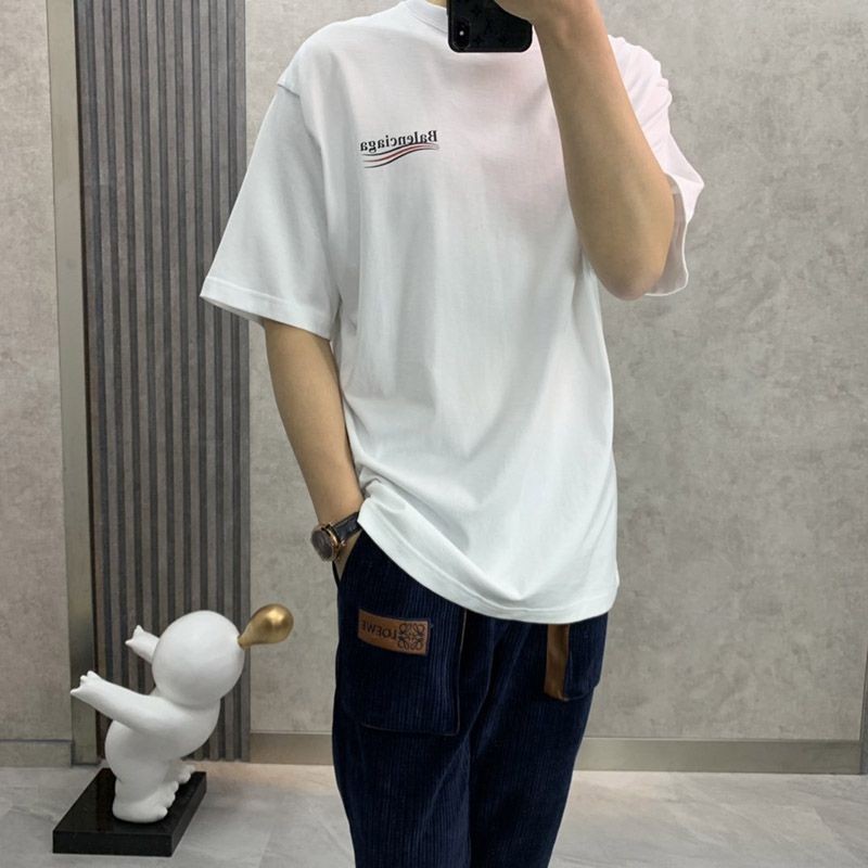 New Spring Balenciaga Replica POLITICAL CAMPAIGN REGULAR FIT T-shirt White bai93248