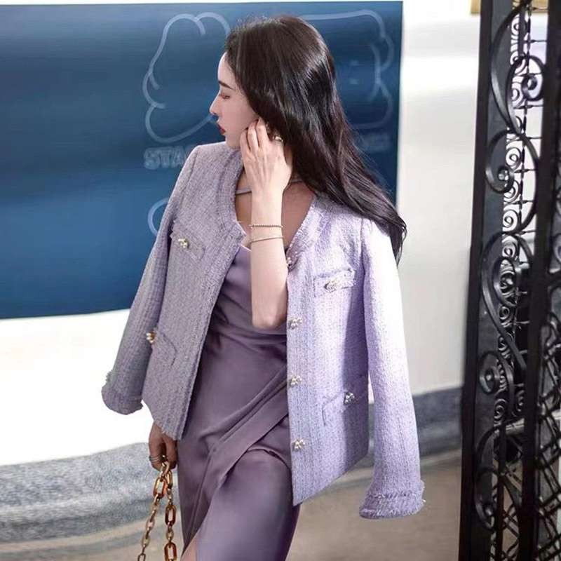 Eye-catching color Chanel tweed jacket copy shi67435