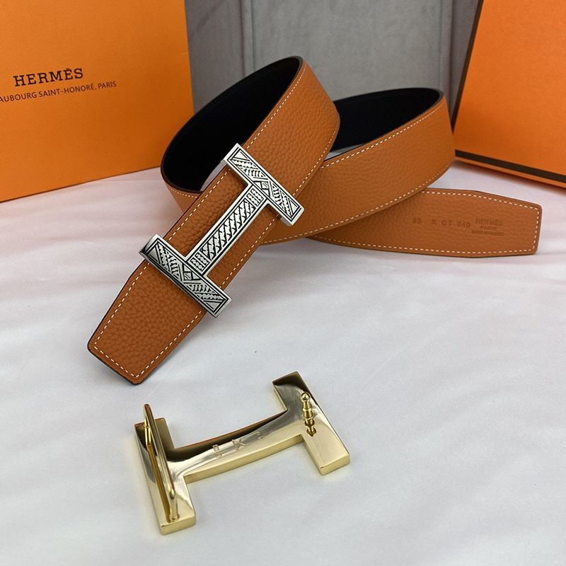 Best price challenge Hermes ☆ Belt buckle H guilloche reversible 38mm 2 colors fake ery13901