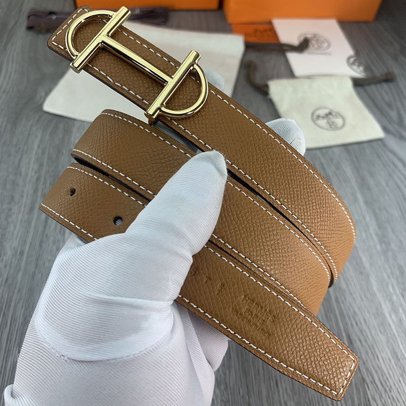 Free shipping Hermes Belt Buckle "Gamma" & Reversible Belt Fake 24mm erl12511