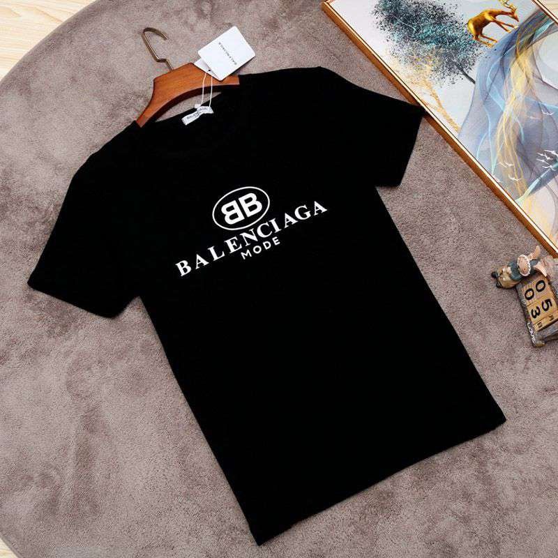 ★Popular in Japan! Fake Balenciaga logo print T-shirt crew neck bab53307
