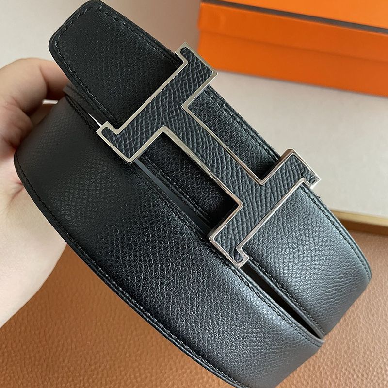 Very popular all over the world? ★ Hermes ★ Silver Ankle H 35mm reversible belt fake eri91588