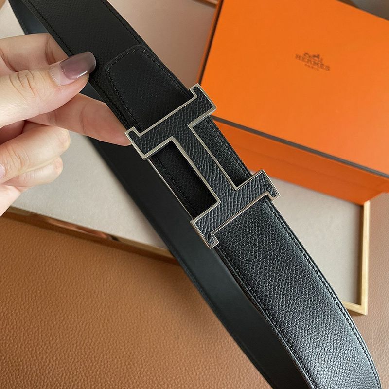 Very popular all over the world? ★ Hermes ★ Silver Ankle H 35mm reversible belt fake eri91588