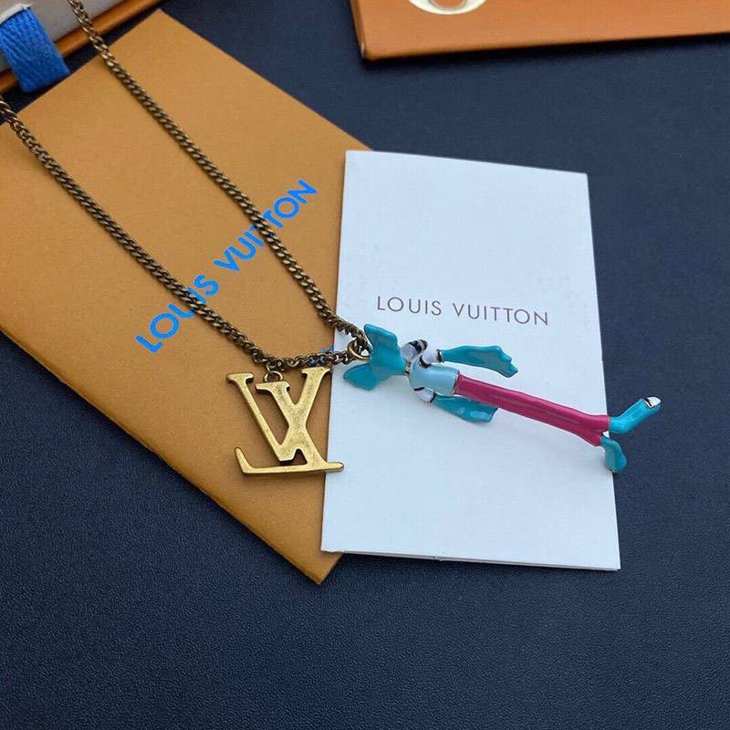 Rare color Louis Vuitton copy pendant chain LV necklace vub41907