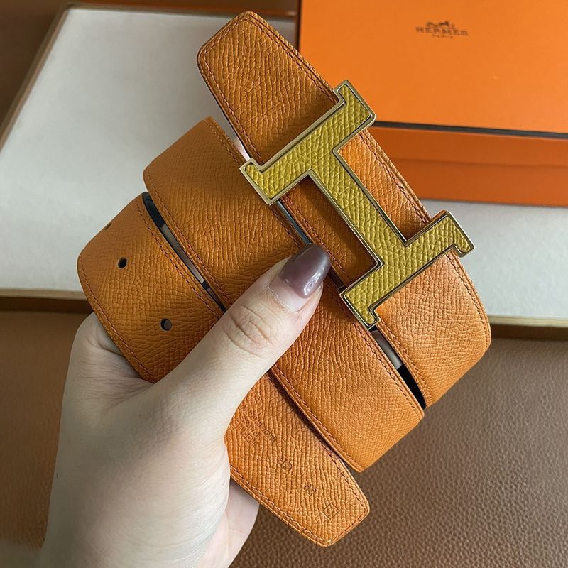 Extremely rare! ★Hermes★Silver Ankle H 35mm reversible belt fake erd24206