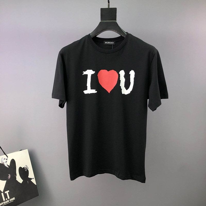Very popular all over the world? Balenciaga I LOVE UT shirt copy black baf87726