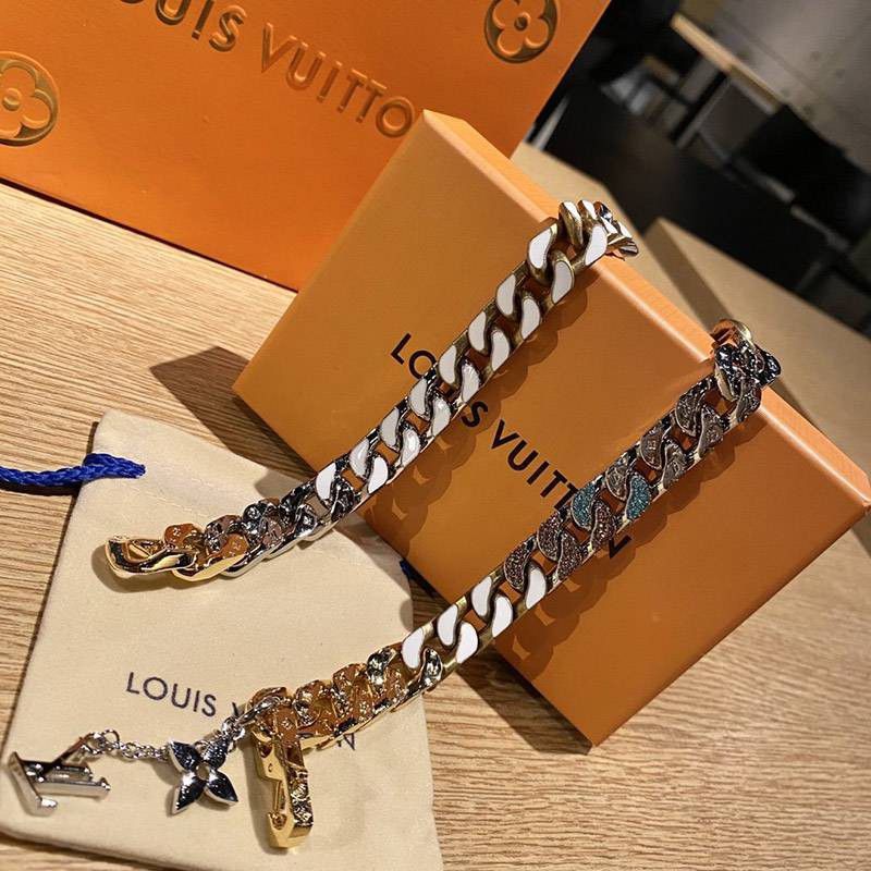 Extremely rare! Louis Vuitton replica Collier chain links Patches Strass necklace vux38192