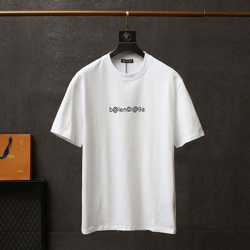 Rare color Balenciaga replica mailbox monogram print T-shirt white bax56388