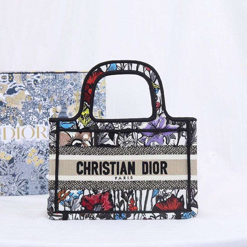Rare color Dior copy book tote mini bag with Millefleur embroidery dec14224