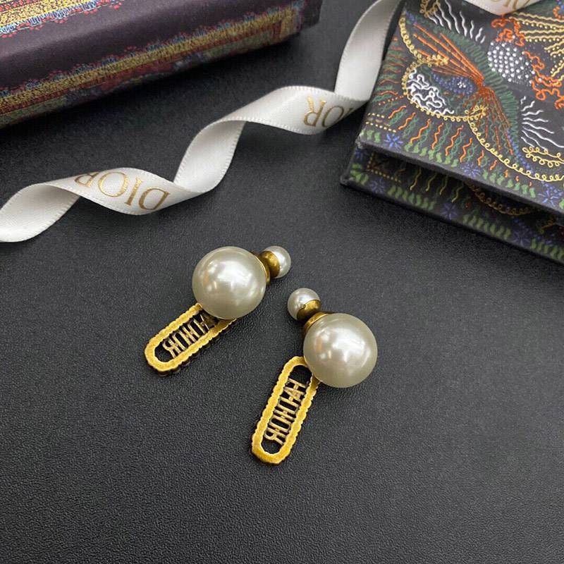 No.1 Popular Dior Replica Earrings Metal Resin Pearl Crystal deo81960