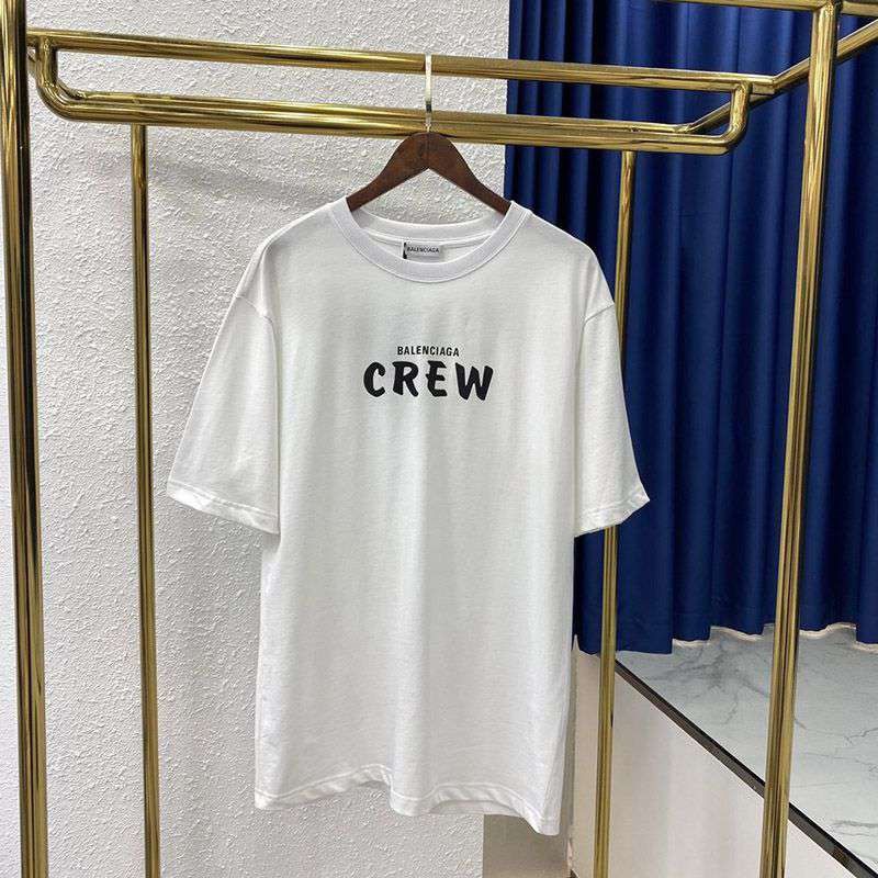 Very popular! Balenciaga CREW logo T-shirt copy white baa41967