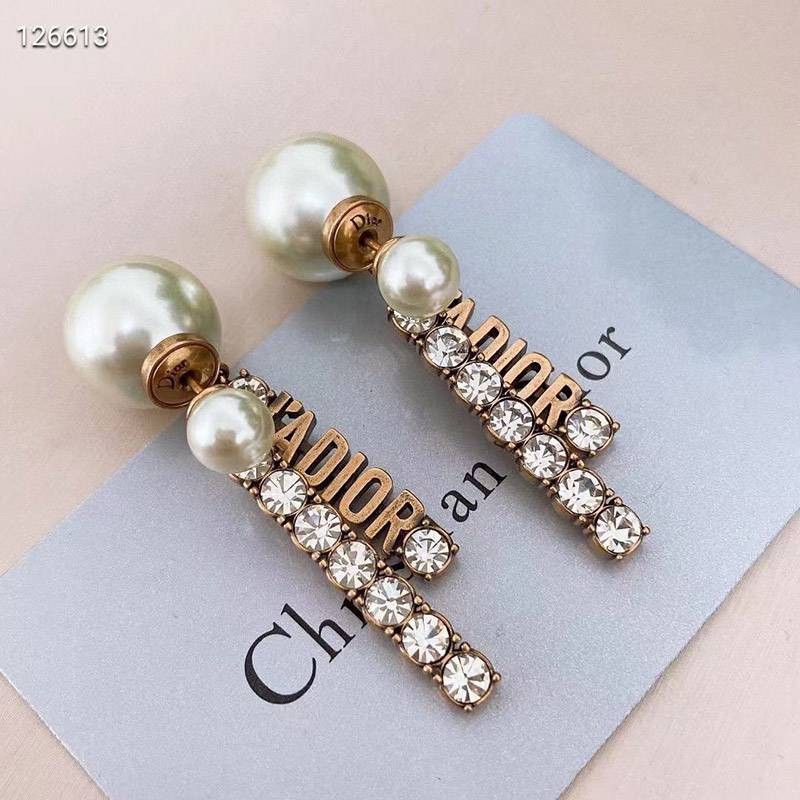 21-22AW Dior Tribal Earrings Replica Metal & Resin Pearl deg28518