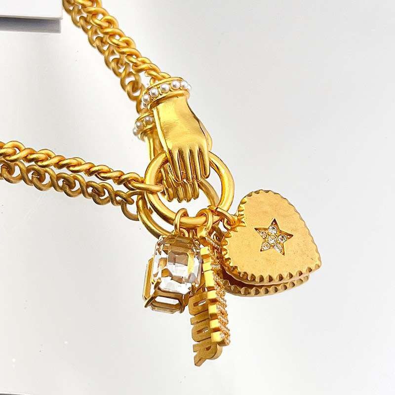 Extremely rare! Dior heart necklace replica deu81787